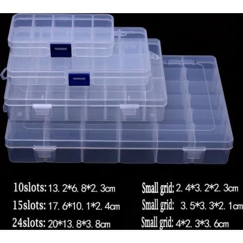 Plastic hot deals 10/15/24 slots Compartment Slot Organizer Storage Beads adjust jewelry storage box