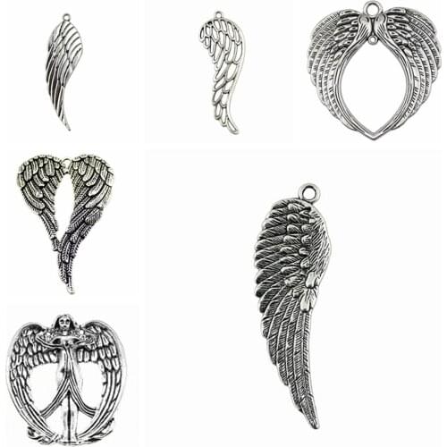 Sejuani diy charms for jewelry making kit pendant for bracelet jewelry accessories Angel Wings Charms