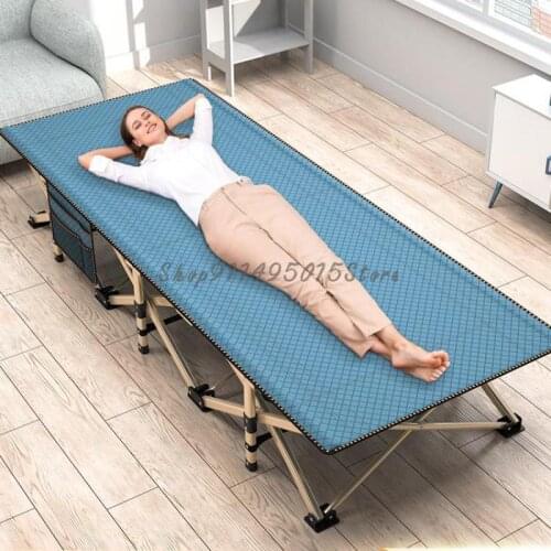 Folding Single Person Nap Bed Multifunctional Office Lunch Break Bed Simple Escort Camp Bed Portable Home Recliner