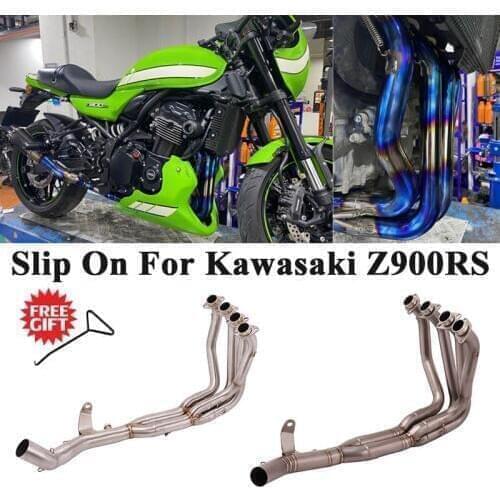 Titanium Alloy Slip On For Kawasaki Z900RS 2017 - 2020 Motorcycle Exhaust Escape Modified Front Middle Link Pipe Without Muffler