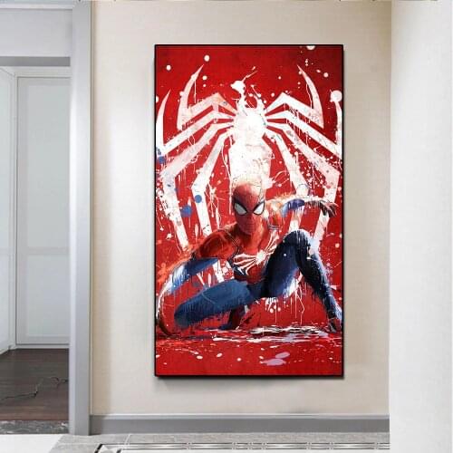 Superhero Spiderman Print Canvas Watercolor Poster Home Decoration Children Kindergarten Boy Room Decoration Christmas Gift