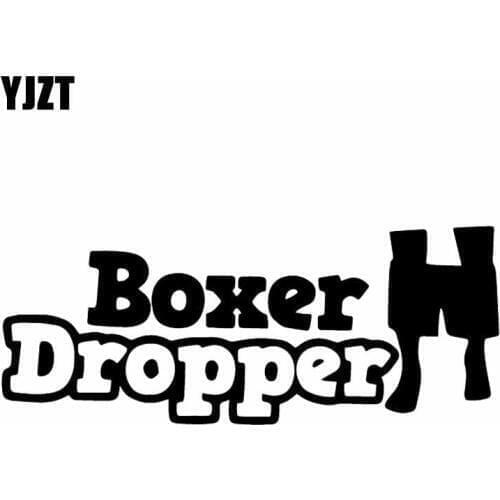 YJZT 15X6CM Boxer Dropper Decal Vinyl Car Sticker JDM Black/Silver C26-0292