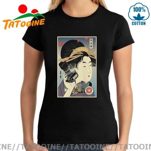 Tatooine Vogue Fashion Clothing Samurai Woman Photographer T shirt women Funny Samurai T-shirt Slim Fit Harajuku tshirt camiseta