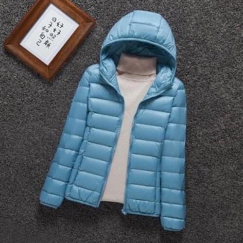 Women Jacket Coat White Duck Down Filler Female Ultra Light Thin New Fashion Jacket Ladies Hooded Coat Plus Size 4XL Top Quality