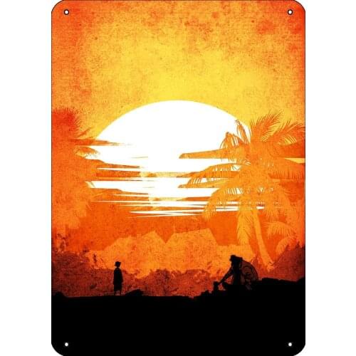 One Piece - Luffy Vs Teach Minimalist Manga Poster Metal Tin Sign 8 x 12Inch Funny Man Cave Cool Wall Decor