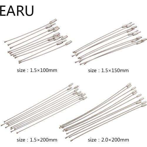 10Pcs EDC Keychain Tag Rope Stainless Steel Wire Cable Loop Screw Lock Gadget Ring Key Keyring Circle Camp Hanging Tool Hot Sale