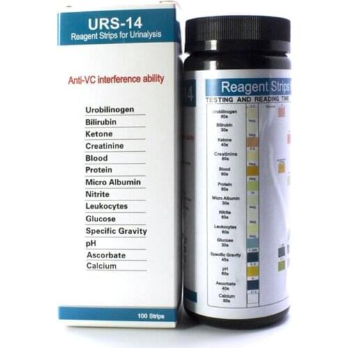 100pcs PH Test Strips URS-14 Ketones Urine Test Strips Urinalysis Reagent PH Test Paper Anti-vc Interference PH Tester