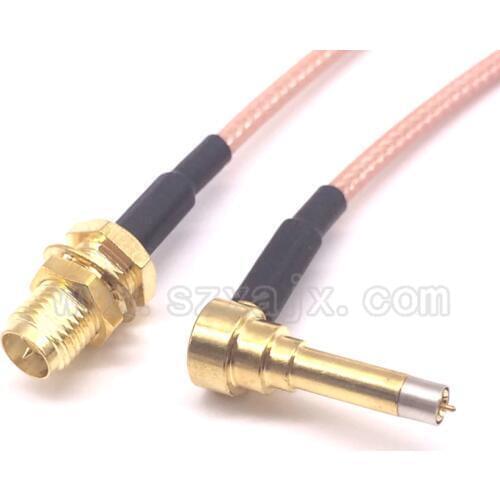 2pcs RF connector RP-SMA female (male pin) to MS156 (IP-9) RG316 cable 15CM pulg to Mobile phone test connector