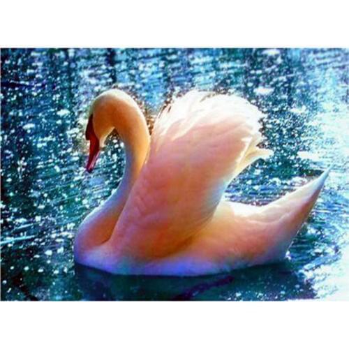 5D Diamond Painting Cross Stitch Resin Mosaic Whole Picture Diamond Embroidery Needlework Swan Lake