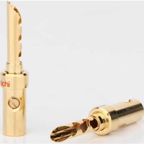 8Pcs BA1401Gold Plated Banana Plug Speaker Cable Wire Connector BFA Banana Plug
