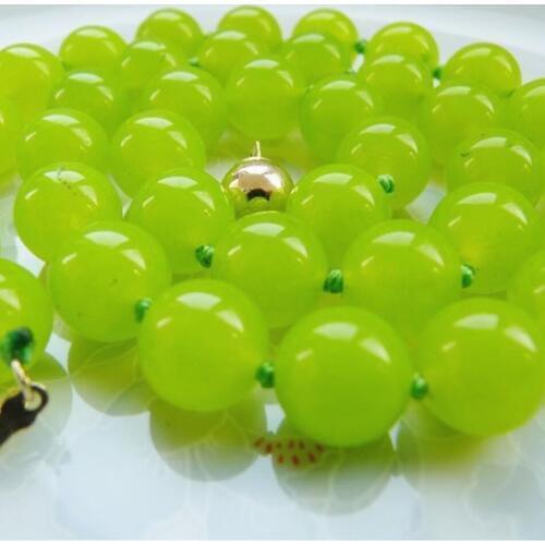 Free shipping hot sale 10mm Peridot olive round beads necklace for women semi-precious stone jades party jewelry 18inch MY5231