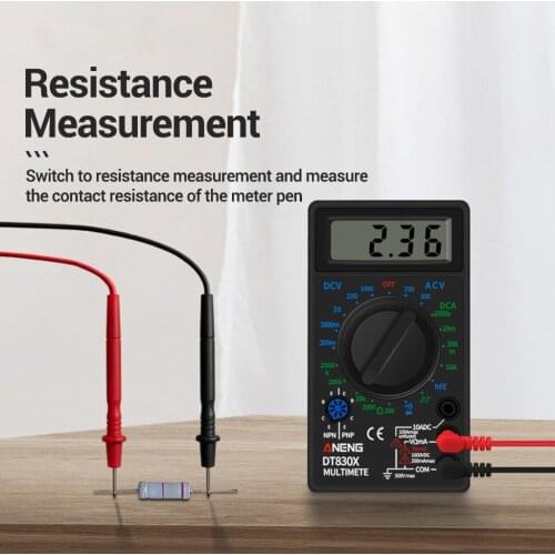 Digital Multimeter Voltmeter Ammeter Ohmmeter DC10V~1000V 10A AC 750V Current Tester Test LCD Display