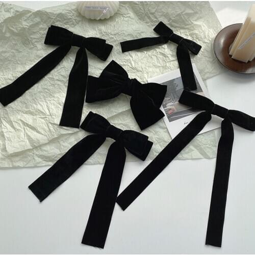 2021 Children Cute Vintage Velvet Bow Ornament Hair Clips Girls Lovely Scrunchies Rubber Bands Hairpins Kids Hair Accessories