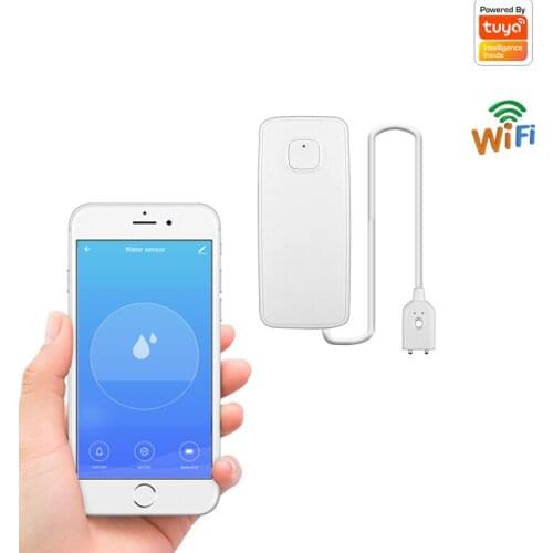 Home Alarm Tuya WiFi Water Leakage Sensor Detector Wireless Smart Home Security Via App Control Compatible Alexa Google Home