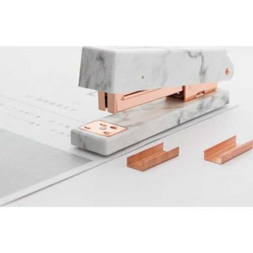 Elegant Marble Pattern Stapler Heavy Duty Desktop Spring Powered Stapler Home Office DU55