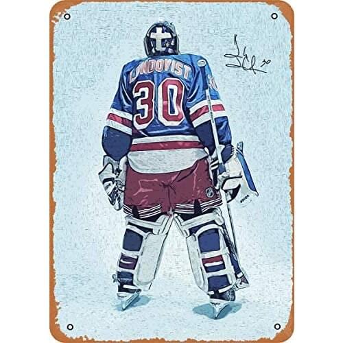 Fanzi Vintage Look Metal Sign Hockey Henrik Lundqvist 8"X12" Tin Plate Wall Decor