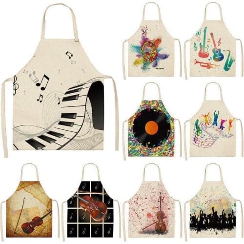 Music guitar print master apron apron for kitchen Women kitchen apron Apron for hairdresser Woman kitchen apron aprons for women