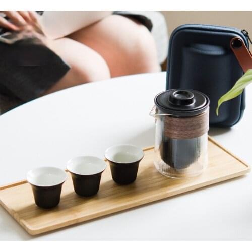 Chinese tea set Set of ceramic travel kungfu tea set Simple tea brewing set for outdoor tourism Express cup Tea set suit