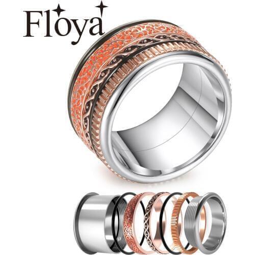 Cremo Women Turning Rings Black Filled Aceessories Ring Interchangeable Men Rotation Rings Wedding Band Femme Bijoux