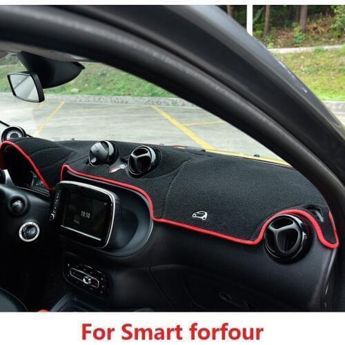 Car Dashboard Mat Avoid Light Pad Center Console Cover Cushion For Smart forfour 2015 2016 2017 Accessories