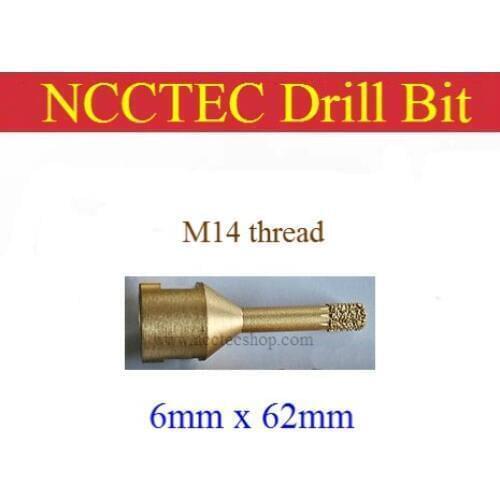 [M14 thread] 6mm diameter NCCTEC Diamond Vacuum Brazed drill Bits CD6VBM14 FREE shipping | 0.23'' 1/4'' drill coring tools