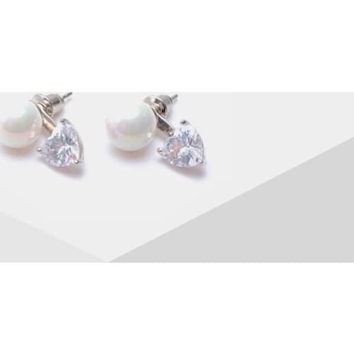 M25-Amorita boutique Fashionable heart design pearl stud earring