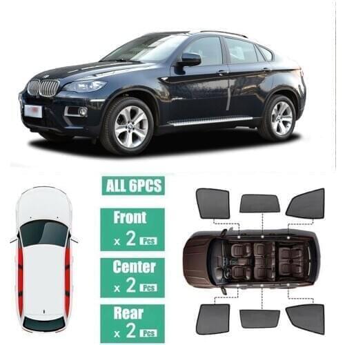 Side Windows Magnetic Sun Shade UV Protection Ray Blocking Mesh Visor Fit For BMW X6 2008-2015