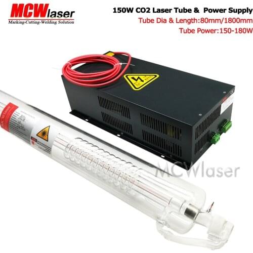 MCWlaser 150W CO2 Laser Tube 185cm & Power Supply 220V Air Express & Insurance