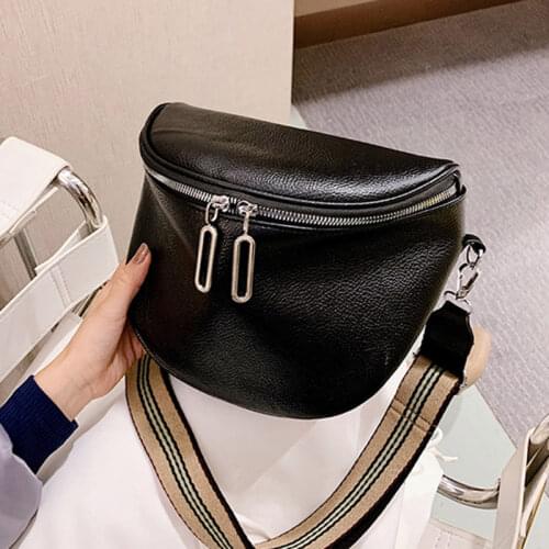 Fashion Saddle Shoulder Bags for Women Vintage Soft PU Leather Crossbody Messenger Bag Purse Solid Color Wide Strap Handbag