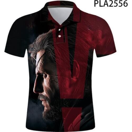 2020 New Summer Metal Gear Solid 3D Printed Hombre De Polo Men Polo Shirt Casual Fashion Short Sleeve Streetwear Polo Homme Tops