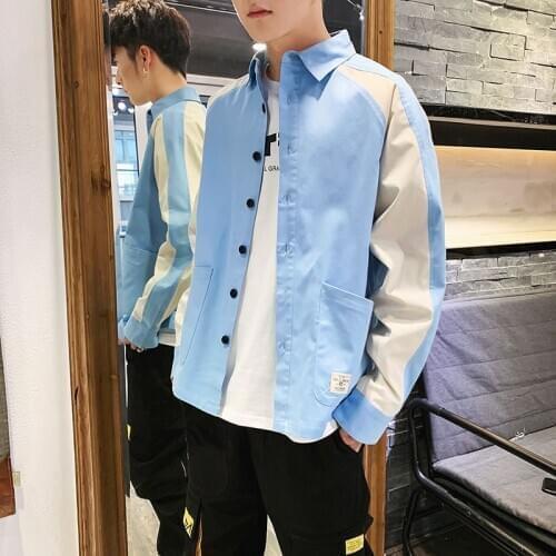 Hot New Summer Shirt Mens Korean Version Loose Handsome Seven-quarter Sleeve Trendy Mens Long Sleeve Shirts Coat