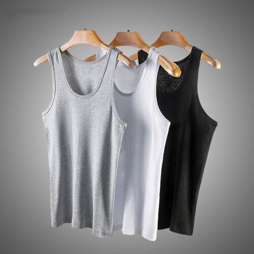 100% Cotton Mens Vests Sleeveless Tank Top Solid Muscle Vest Undershirts O-Neck Gym Clothing Bodybuilding Stretch Tees Tops 4XL