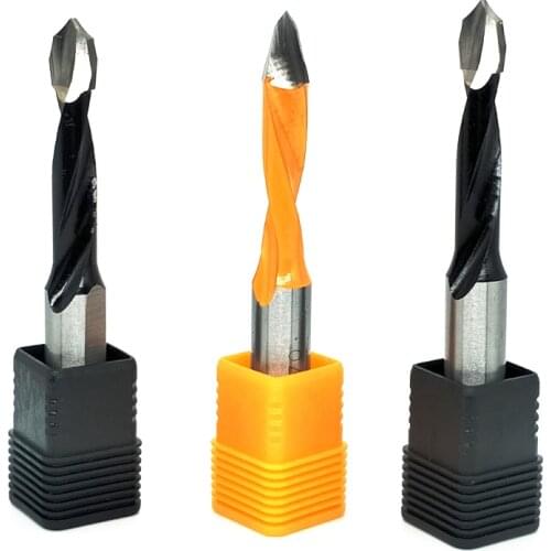 1pc Tungsten Carbide Alloy Gang Drill Bit Woodworking Through Hole Drill CNC Router Bit Resistant Dia.5-10mm Hole Making