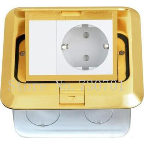 2019 New EU/Germany power pop up floor ground socket outlet/table socket /pop up socket Golden and Silver Color 50 pcs/set