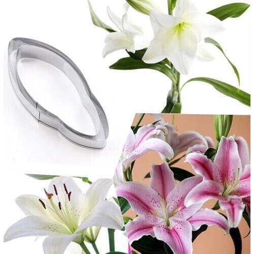 Wholesale 10 Sets(2 pcs/set) Lily Petals Cutters Set Stainless Steel Candy Biscuit Fondant Cookie Cutters Cake Decorating Tools