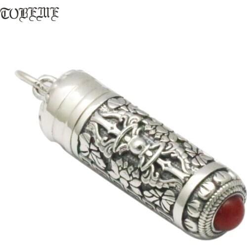 Handcrafted 925 Silver Tibetan Dorje Gau Box Pendant vintage sterling Buddhist Vajra Symbol Prayer Box Hinduism Box Pendant