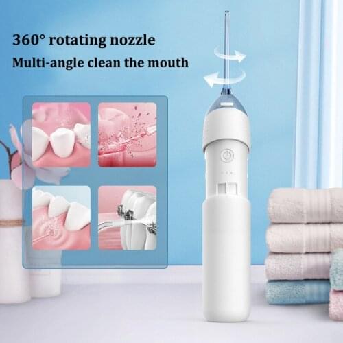 Portable Oral Irrigator Rechargeable Waterproof Toothpick Folded 3 Gear Flexible Cleaning Tooth Whitening 360° Rotary Nozzle