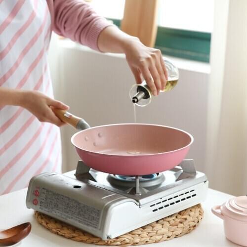 Cherry blossom pink series Japanese flat bottomed non stick double bottomed frying Tamayaki pan skillet steak roasting grill pot