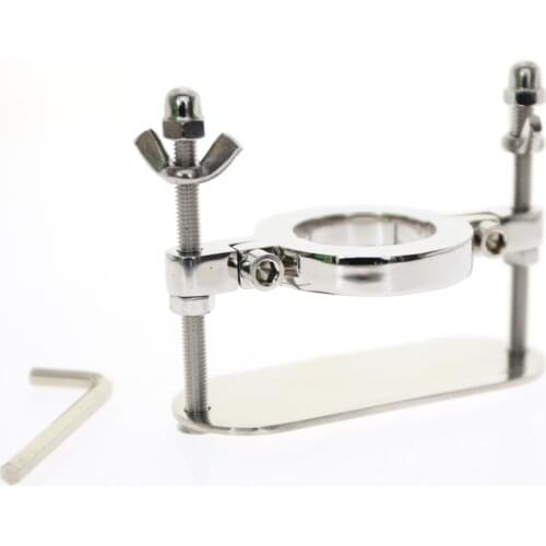 Stainless Steel Ball Penis Bondage BDSM Ball Stretcher Scrotal Fixture Ball Lock Extreme Chastity Device Torture Devices