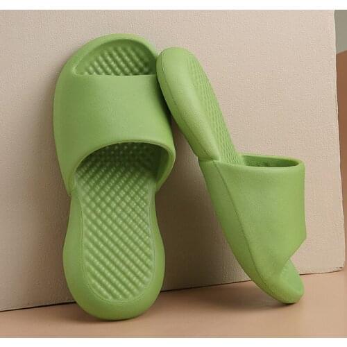 Womens slippers bathroom summer indoor bath mute household couple EVA green fashion Soft Sole slides slippers for men size 45