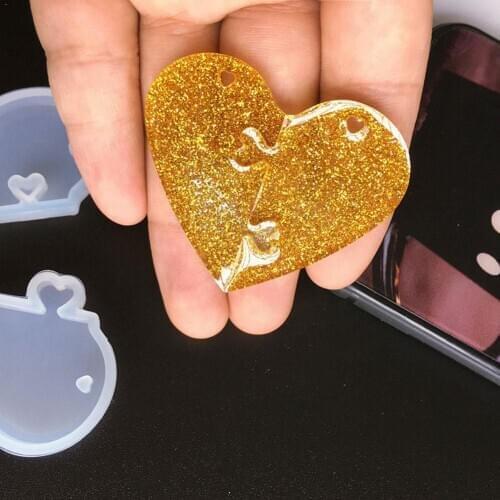 Hand Made Love Locks Silicone Molds Diy Couple Lovers Pendant Jewelry White Mould Epoxy Mold Transparent Resin Making Ashtr B3M2
