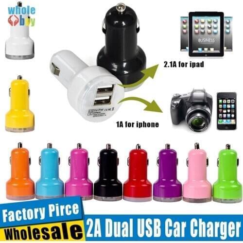 10 colors 2 Port 2.1A + 1A Nipple Fat Dual USB Car Charger Adapter for Apple iPad mini iPhone Samsung galaxy S9 400pcs/lot