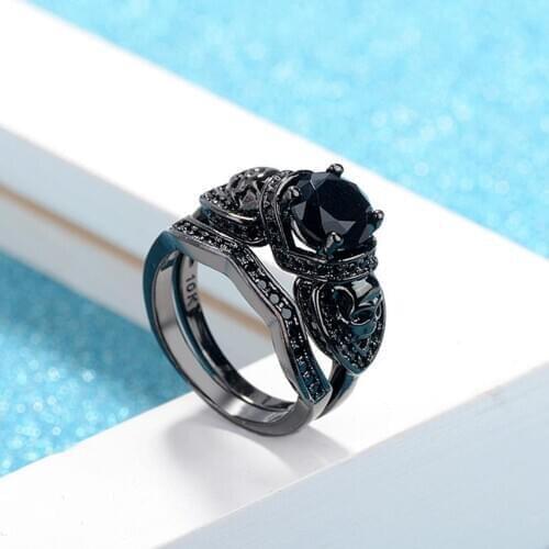 Western Hot Punk Vintage Rings Jewelry Brass Black Gold Gothic Skull Men Women Rings
