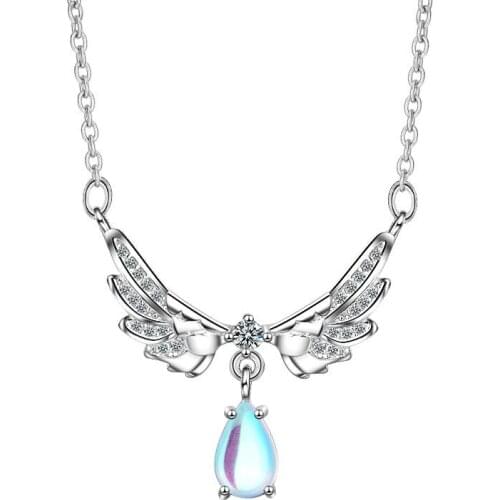 WENDYFO New Fashion Angel Wings Necklaces Pendants For Women Chain Necklace Female Jewelry Gift
