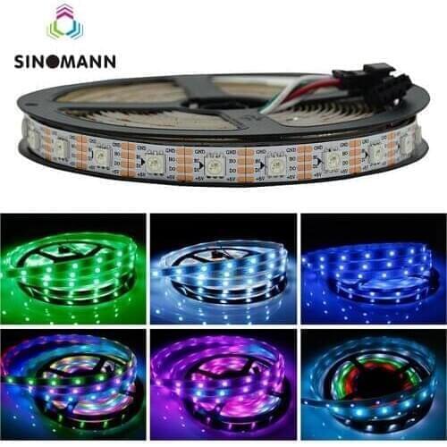 WS2813 led pixel strip 1m/2m/5m Dual-signal 30/60/144 pixels/leds/m,WS2812B Updated Black/White PCB,IP20/IP65/IP67 DC5V
