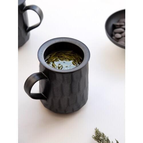 Japanese filter metal glaze ceramic water cup porcelain cup personal creative package mail tea cup mug office teacup