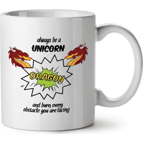 Unicorn Dragon Burn Funny White Tea Coffee Ceramic Mug