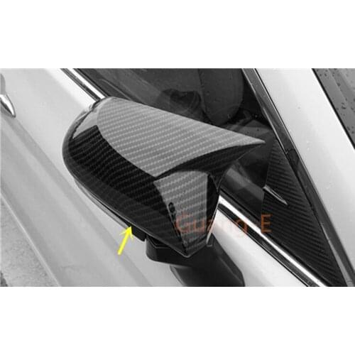 Car Back Rear View Rearview Side Door Mirror Stick Trim Frame Eyebrow Part 2pcs For Toyota Prius 2019 2020 2021