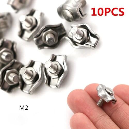 Grips Clamp Stainless Steel Wire Cable Rope Simplex Wire Ropes Clip 2mm 10x