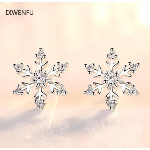 S925 Sterling Silver Diamond Stud Earrings for Women 2020 Classic Christmas Gift Jewelry Anniversary cute Silver Earrings Women